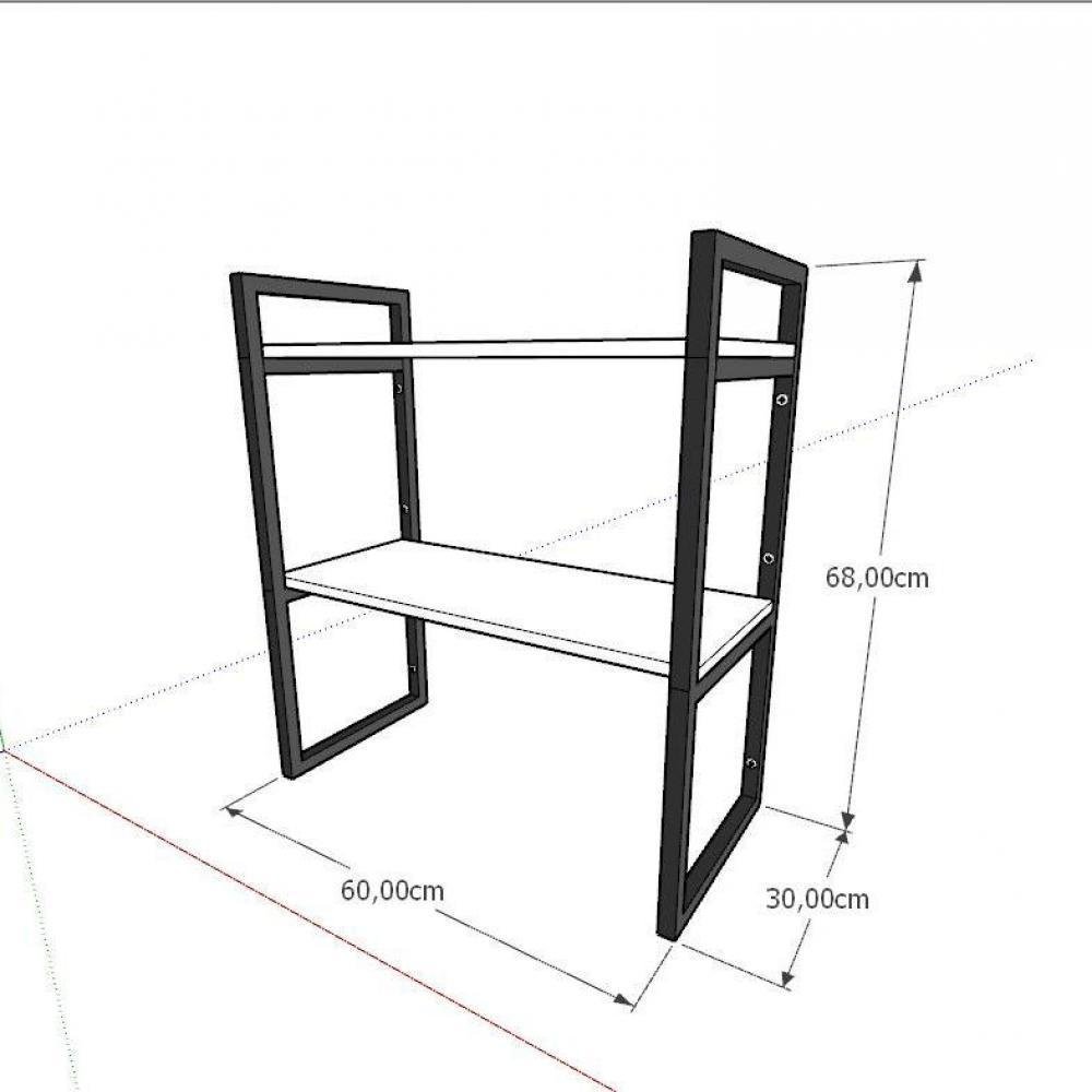 Aparador suspenso prateleira industrial Branco suporte industrial aparador para quarto bancada - 3