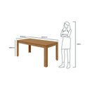 Ver imagem 2 de Mesa para Cozinha Athenas C/tampo Madeirado 180x90cm Amendoa Clean - Lopas