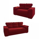Ver imagem 1 de Sofá 2 e 3 Lugares 1025 Veludo Vermelho Mamflex