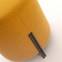 Ver imagem 3 de Puff Banqueta Decorativo Denver Redondo Tecido Veludo Mostarda Pés Aço Preto Epóxi Kit 2 Unidades Po