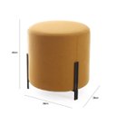 Ver imagem 4 de Puff Banqueta Decorativo Denver Redondo Tecido Veludo Mostarda Pés Aço Preto Epóxi Kit 2 Unidades Po