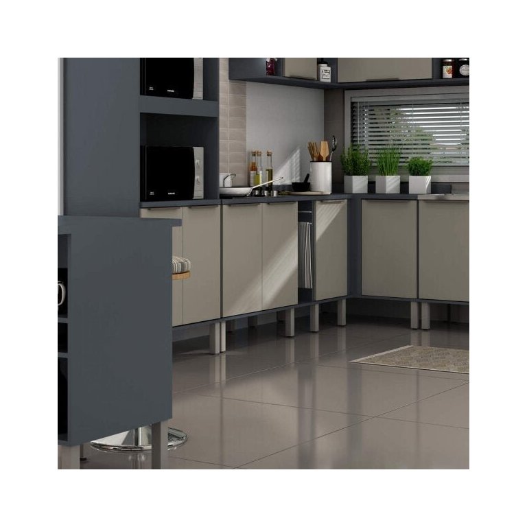 Balcão de Cozinha Modulado 2 Portas 80cm Verace Espresso Móveis Balcão de Cozinha Modulado 2 Portas 80cm Verace Espresso Móveis