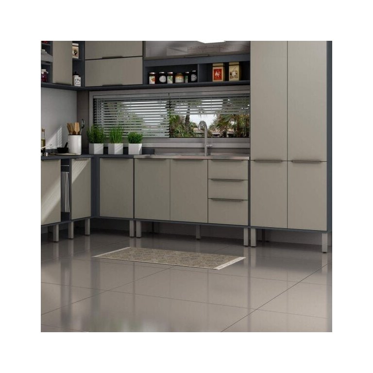 Balcão para Pia de Cozinha 2 Portas 3 Gavetas 120cm Verace Espresso Móveis Balcão para Pia de Cozinha 2 Portas 3 Gavetas 120cm Verace Espresso Móveis