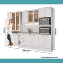 Ver imagem 3 de Cozinha Milla Nora 15 Portas 3 Gavetas MDF 320cm Branca Móveis Carraro