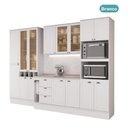 Ver imagem 4 de Cozinha Milla Nora 15 Portas 3 Gavetas MDF 320cm Branca Móveis Carraro
