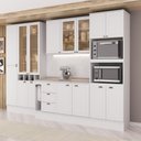 Ver imagem 1 de Cozinha Milla Nora 15 Portas 3 Gavetas MDF 320cm Branca Móveis Carraro