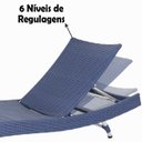 Ver imagem 3 de Espreguiçadeira Bona em Alumínio, Fibra Sintética com 6 Regulagens p/ Área de Piscina - Azul Dark