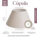 Ver imagem 2 de Cúpula de Abajur 20x10x30cm Tecido Algodão Soquete Nacional Ref 20