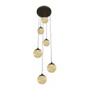 Ver imagem 1 de Pendente Moderno Preto P/ Pé Direito Alto Sala Vão de Escada Arevo Iluminação Jabuticaba 82P6 VIDRO 