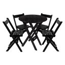 Ver imagem 6 de Kit 2 Conjuntos Mesa Redondo 70cm Dobrável com 4 Cadeiras em Madeira Maciça - Preto - Preto