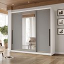 Ver imagem 1 de Guarda Roupa Casal 220cm 3 Portas de Correr com Espelho 240854 Valência Politorno Móveis