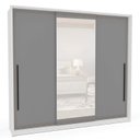 Ver imagem 4 de Guarda Roupa Casal 220cm 3 Portas de Correr com Espelho 240854 Valência Politorno Móveis