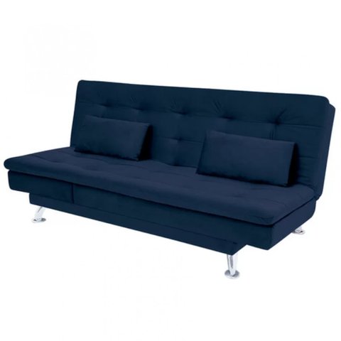 Sofá-cama com Chaise 188cm Linoforte Rayssa Suede Veludo Espuma D-33