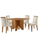 Ver imagem 2 de Mesa de Jantar Evora 90cm Mdf Canto Copo e com 4 Cadeiras Athenas