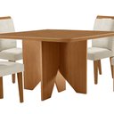 Ver imagem 7 de Mesa de Jantar Evora 90cm Mdf Canto Copo e com 4 Cadeiras Athenas