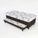Ver imagem 3 de Cama Box Conjugado Solteiro com Baú e Cama Auxiliar Suede Espresso Móveis