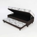 Ver imagem 2 de Cama Box Conjugado Solteiro com Baú e Cama Auxiliar Suede Espresso Móveis