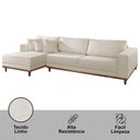 Ver imagem 3 de Sofá Cronos 03 Metros Chaise Lado Esquerdo Meu Sofá Online A302 Linho Branco