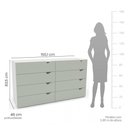 Ver imagem 4 de Cômoda 8 Gavetas Branca e Verde Porto Politorno