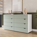 Ver imagem 1 de Cômoda 8 Gavetas Branca e Verde Porto Politorno