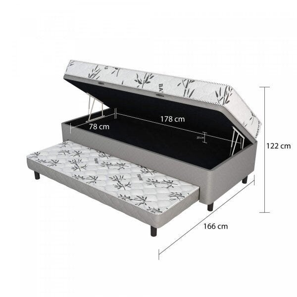 Cama Box Solteiro Conjugado com Baú e Cama Auxiliar Matelassê Espresso Móveis - 6