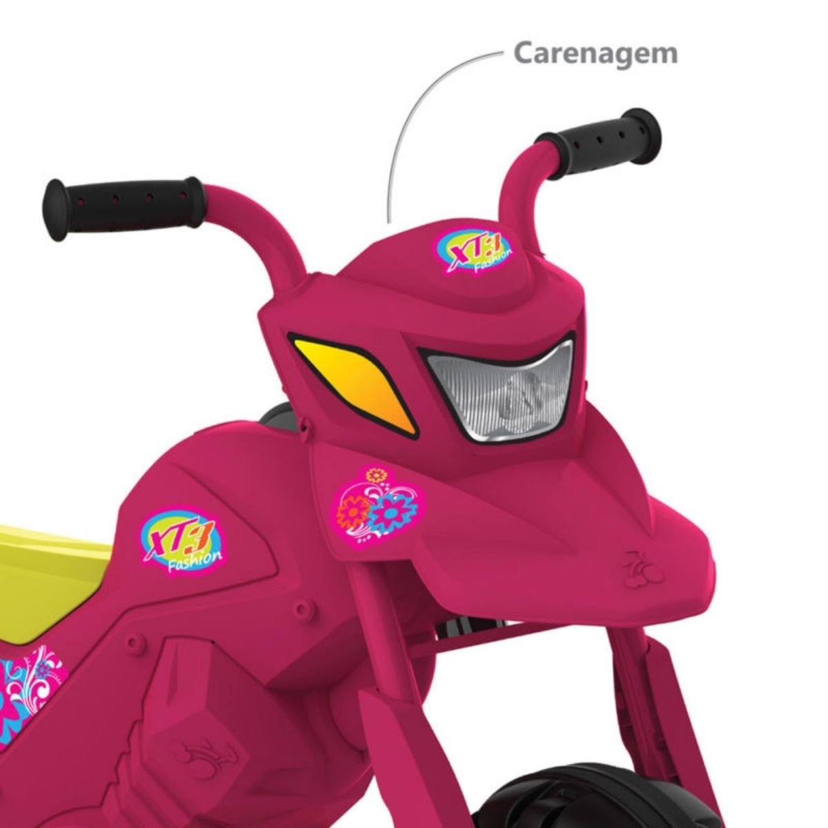 Moto Eletrica Infantil Triciclo Bandeirante Banmoto 6V Rosa - Maçã