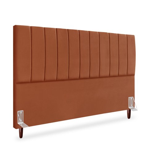 Cabeceira Carla Cama Box Casal 195 Cm Suede Terracota