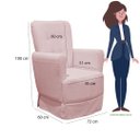 Ver imagem 6 de Poltrona de Amamentação Pé Palito Eduarda com Puff Veludo Velvet Rose - Lg Decor Baby