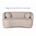 Ver imagem 6 de Sofá Orgânico Ilhéus 1,80m Bouclê Bege com Puff