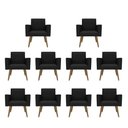 Ver imagem 4 de Kit 10 Poltronas: Elegância para Recepção e Sala de Espera Preto