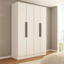 Ver imagem 1 de Guarda-roupa Solteiro Arcadia 4 Portas 2 Gavetas Branco - Panorama Móveis