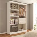 Ver imagem 2 de Guarda-roupa Solteiro Arcadia 4 Portas 2 Gavetas Branco - Panorama Móveis