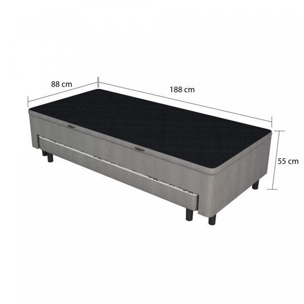 Base Box Solteiro com Baú e Cama Auxiliar Corino Espresso Móveis - 3