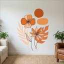 Ver imagem 1 de Adesivo de Parede Flores e Folhagens Laranja 110x140 Mod.07