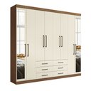 Ver imagem 3 de Guarda-roupa Casal Belize 8 Portas 6 Gavetas com Espelho Jatoba/areia - Pnr Móveis