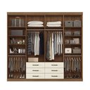 Ver imagem 2 de Guarda-roupa Casal Belize 8 Portas 6 Gavetas com Espelho Jatoba/areia - Pnr Móveis