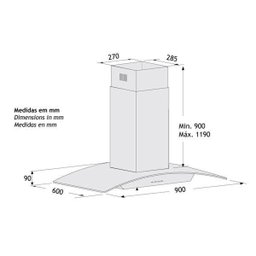 Coifa de Ilha Island 90cm 127V Inox Fischer - 3