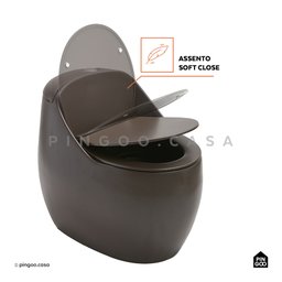 Vaso Sanitário Monobloco Caixa Acoplada Privada Aquarela Pingoo.casa - Marrom Fosco - 4