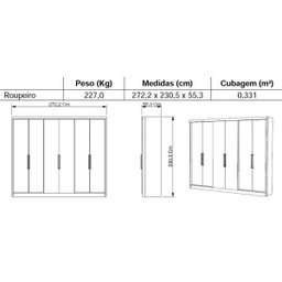 Guarda-Roupa Casal 6 Portas Herval Móveis - 3