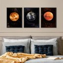Ver imagem 2 de Kit 3 Quadros Decorativos Planetas 24x18cm:madeira Branca