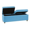 Ver imagem 2 de Canto Alemão Recamier Bau + Painel Madri 160cm Suede Azul Turquesa - Inova Decor