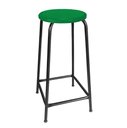 Ver imagem 1 de Banco de Metal Assento Plástico Verde Empilhável e 75cm Altura