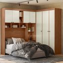 Ver imagem 1 de Guarda-roupa Casal Modulado Toledo 7 Portas 4 Gavetas Jatoba/areia - Pnr Móveis