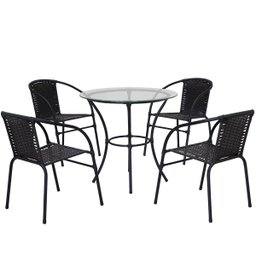 Jogo de Mesa com tampo 4 Cadeiras Happy Hour Área Gourmet Panero - 1