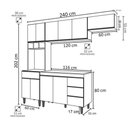 Ver imagem 4 de Cozinha Modulada Andréia 2,40m 10 Portas 4 Gavetas e Balcão com Tampo Amêndoa/preto