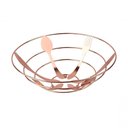 Ver imagem 1 de Fruteira Mesa Aramada Metalizada Inoxidável Rose Gold 28cm