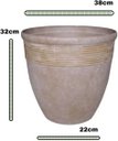 Ver imagem 1 de Vaso para Planta Grande Decoração Sala Varanda Jardim Efeito Rústico e Leve (liso/bege)