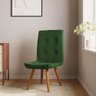 Kit 04 Cadeira De Jantar Drop Com Botão Base Pé Palito Freijó Suede Verde - Amey Decor - 4