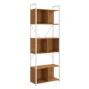 Ver imagem 2 de Estante para Livros 6 Prateleiras Industrial Kappesberg Canela e Branco Brilho