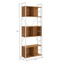 Ver imagem 3 de Estante de Livros Industrial Aço 72CMX202CM 6 Prateleiras Kappesberg Canela e Branco Brilho Marrom